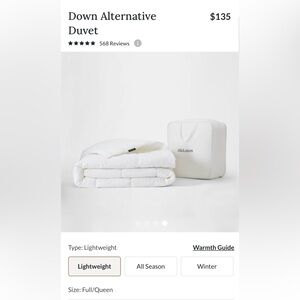 New! $152.55 Silk&Snow Down Alternative Duvet, Queen
